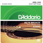 DADDARIO Strings EZ890 - Bronze 09/45 Encordado p/Guitarra Acústica