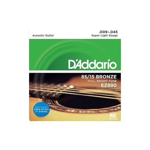 DADDARIO Strings EZ890E - Bronze 09/45 Extra lite Encordado p/Guitarra Acustica