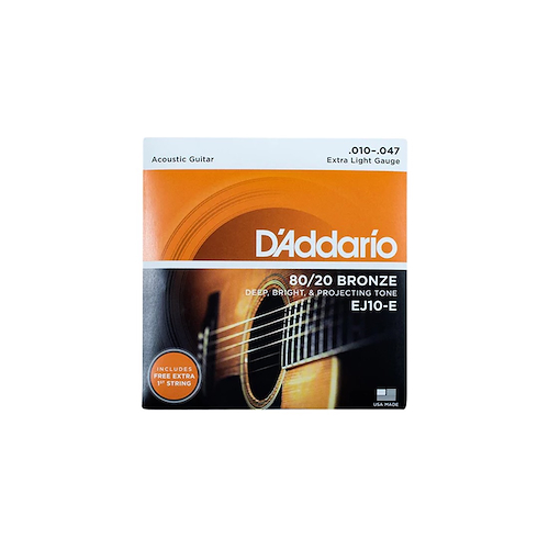 DADDARIO Strings EJ10E - Bronze 80/20 - 10/47 Extra light Encordado p/Guitarra Acuestica