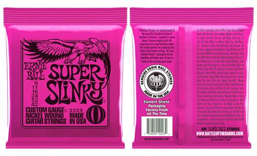 ERNIE BALL EB2223 Slinky Standard - Super Slinky 09/42 Encordado p/Guitarra Eléctrica