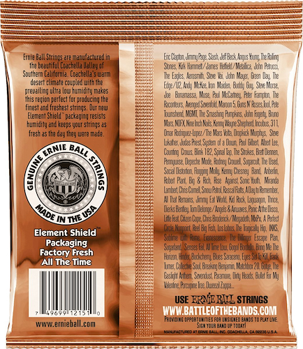 ERNIE BALL Earthwood Phosphor Bronze - Rock Blues 10/52 Encordado p/Guitarra Acustica