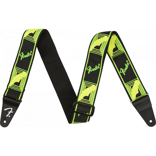 FENDER SPA Monogramada Neon - Green and Yellow Correa p/Guitarra Eléctrica