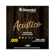 GIANNINI GESWAL - 09/45 - 65/35 Encordado p/Guitarra Acústica *
