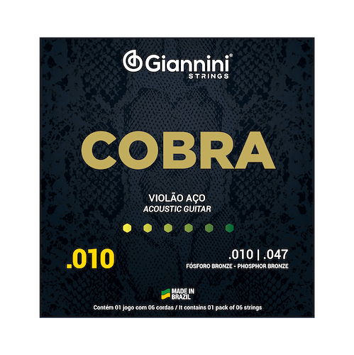 GIANNINI GEEFLEF - 10/47  - Phosphor Bronze Encordado p/Guitarra Acústica *