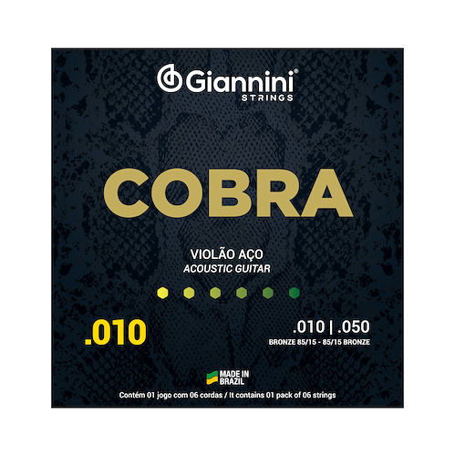 GIANNINI GEEFLE - 10-50  - Bronze - 85/15 Encordado p/Guitarra Acústica *
