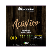 GIANNINI GESWA-12  - 10-47  65/35 - 12 Cuerdas Encordado p/Guitarra Acústica *