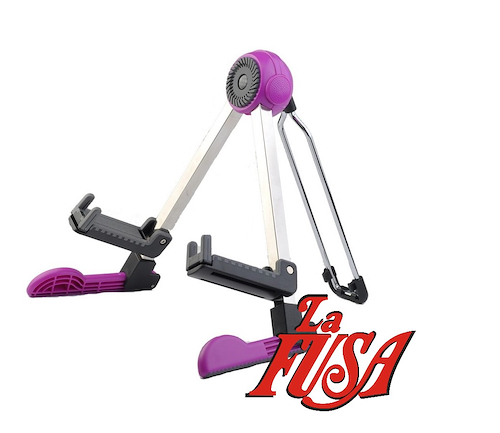 GUITTO GGS-03 Soporte p/Guitarra Plegable c/Robot Violeta