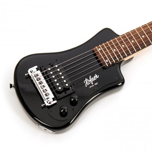 HOFNER Shorty Guitar HCT-SH-BK - c/Funda - Negra Guitarra Eléctrica