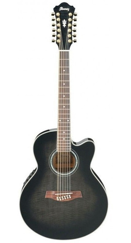 IBANEZ AEL2012ETS - Transparent Black Sunburst Guitarra Acústica c/EQ de 12 Cuerdas