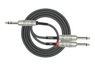 KIRLIN Y-336PR-03FT - 90cm Cable Estéreo Plug TRS a 2 Plug TS