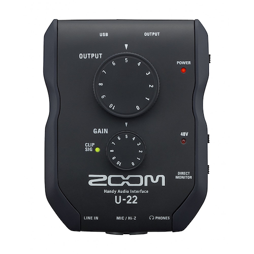 ZOOM PRO U22 - 24 bits/192kHz Placa Interfase de Audio  USB  (2 entradas XLR/TRS)