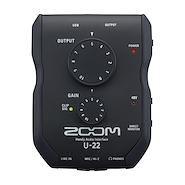 ZOOM PRO U22 - 24 bits/192kHz Placa Interfase de Audio  USB  (2 entradas XLR/TRS)