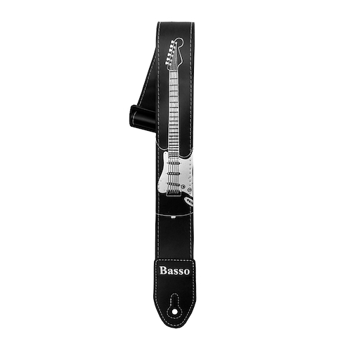 BASSO SF30 GUITARRA STRATO NEGRO SINTETICO 5CM