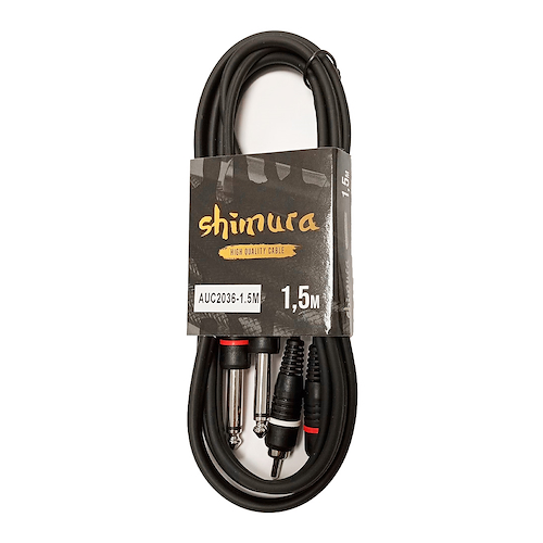 SHIMURA AUC2036-1,5 1,5 MTS 2 RCA MACHO-2 PLUG MONO 6.35