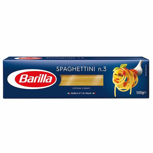 BARILLA Pastas Spaghettini N°3 500g - Pack X 24U