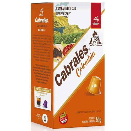 CABRALES Cápsulas De Café Colombia 10U