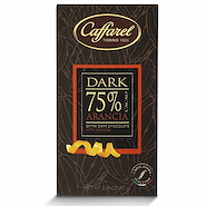 CAFFAREL Chocolate Amargo 75% Cacao Con Naranja 80g
