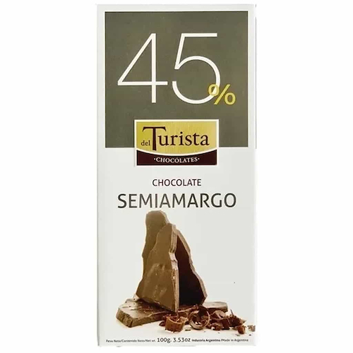 DEL TURISTA Chocolate Semiamargo 45% Cacao 100g