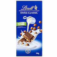 LINDT Tableta De Chocolate Clasico Leche Con Avellanas