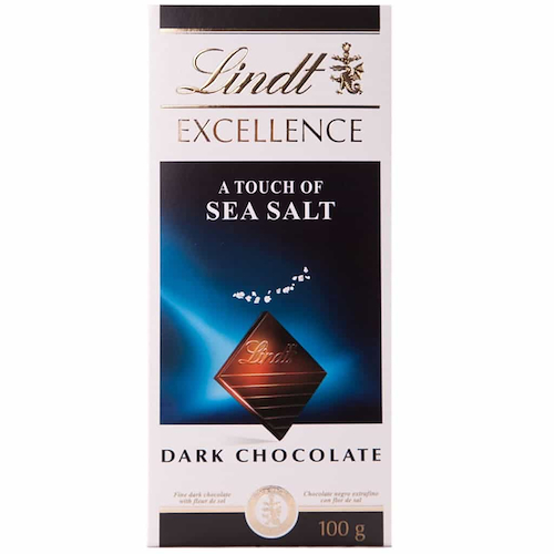 LINDT Tableta De Chocolate Amargo Excellence Sal Marina