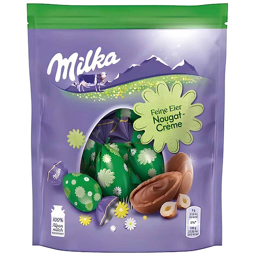 MILKA Mini Huevos De Pascuas Chocolate Nougat Creme 90g