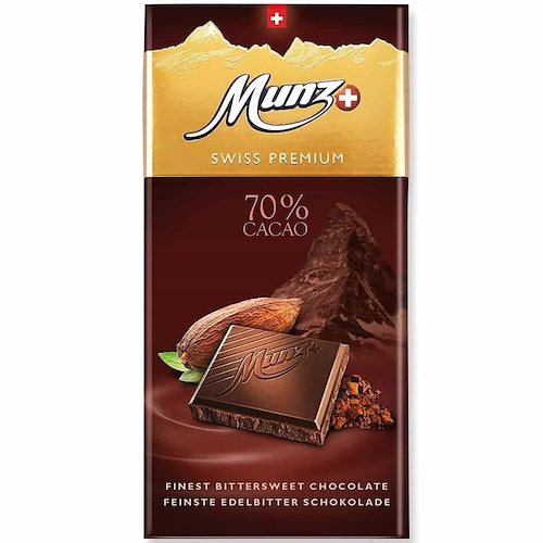 MUNZ Chocolate Amargo 70% Cacao 100g