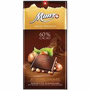 MUNZ Chocolate Semiamargo 60% Cacao Con Avellanas 100g