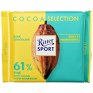 RITTER SPORT Chocolate Amargo Nicaragua 61% Cacao Selección