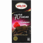 VALOR Chocolate Amargo 70% Cacao Con Frambuesa 100g