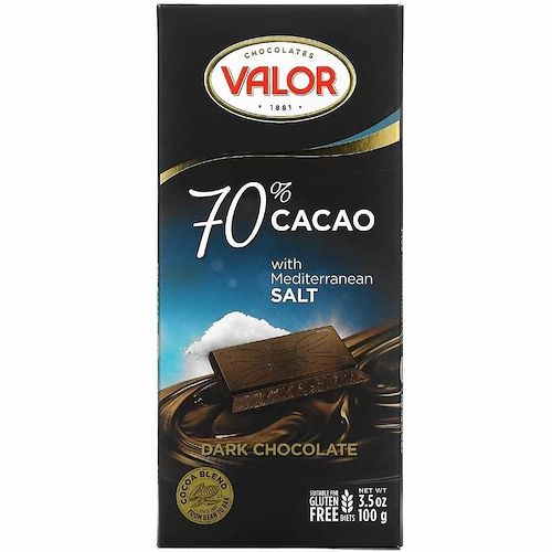 VALOR Chocolate Amargo 70% Cacao Con Sal 100g
