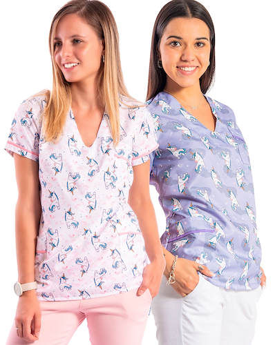 Chaqueta de Tela Importada Estampada Entallada Unicornios