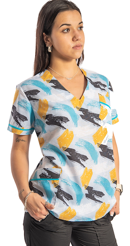 Chaqueta de Batista Estampada Entallada Picasso