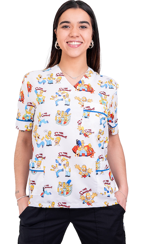 Chaqueta de Tela Importada Estampada Recta T ESPECIAL Simpson