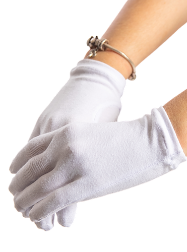 Guantes blancos de algodón