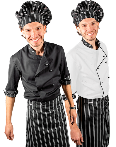 Set de Chaqueta + Gorro + Faldon Set de Chef