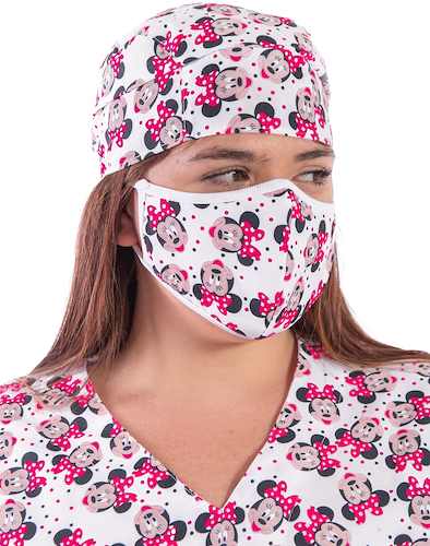 Combo Cofia + Barbijo Estampado Set Cofia + Barbijo