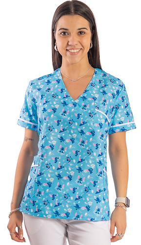 Chaqueta de Tela Importada Estampada Entallada Lilo y Stich