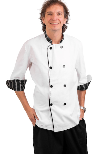 Chaqueta de Gabardina Chef Cruzada BLANCA chef