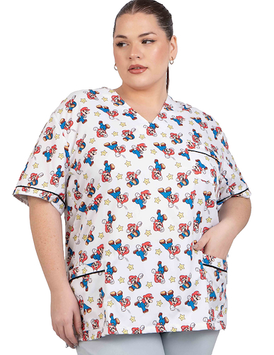 Chaqueta de Tela Importada Estampada Recta T ESPECIAL Mario Bros