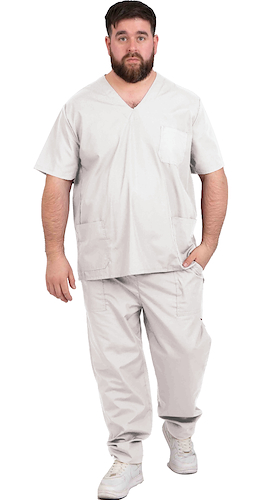 Ambo de Tela Importada Liso Recto TALLE ESPECIAL EZE BLANCO