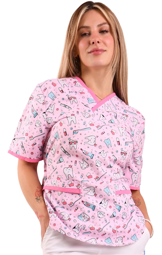 Chaqueta Importada Estampada Ajustable Dientitos Tiras