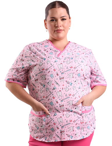 Chaqueta Importada Estampada Ajustable T. Especial Dientitos Tiras
