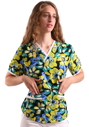 Chaqueta de Importada Estampada Ajustable Orquidea