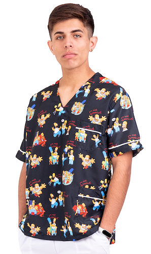 Chaqueta de Tela Importada Estampada Recta T ESPECIAL Simpson